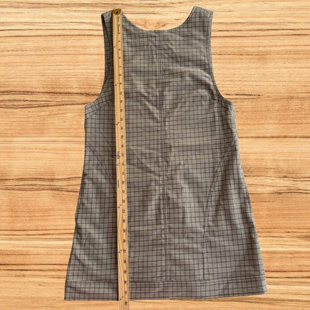 Free People Kai Plaid Shift Mini Pinafore Dress Sage Combo Size Small - Picture 7 of 8